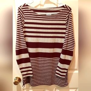Sunday Gray/Maroon Striped Tunic size Medium